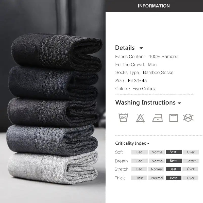 High Quality 10 Pairs/lot Men Bamboo Fiber Socks Men Breathable Compression Long Socks Shop kitchen home