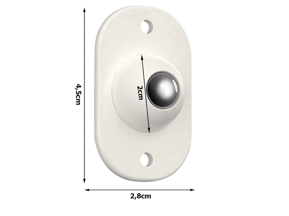 Self-adhesive ball roller furniture wheels, 4 pcs