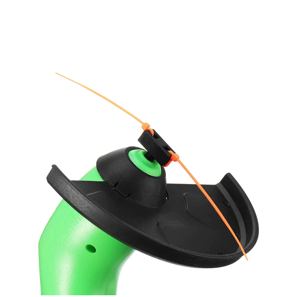 Battery-powered grass trimmer with pole