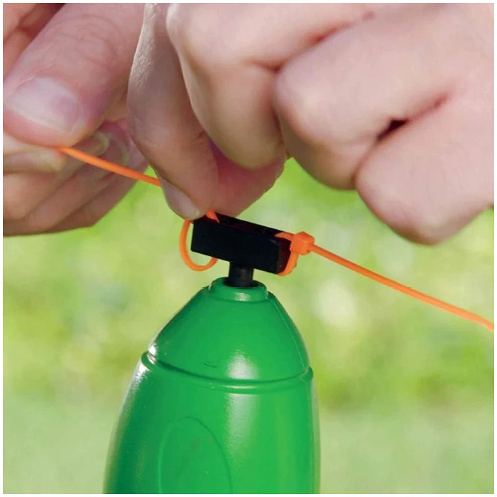 Battery-powered grass trimmer with pole
