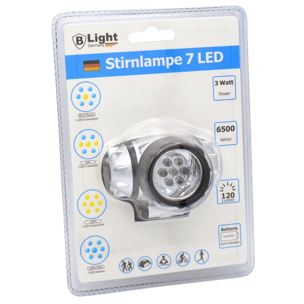 Headlamp with 7 LEDs including strap (head lamp)
