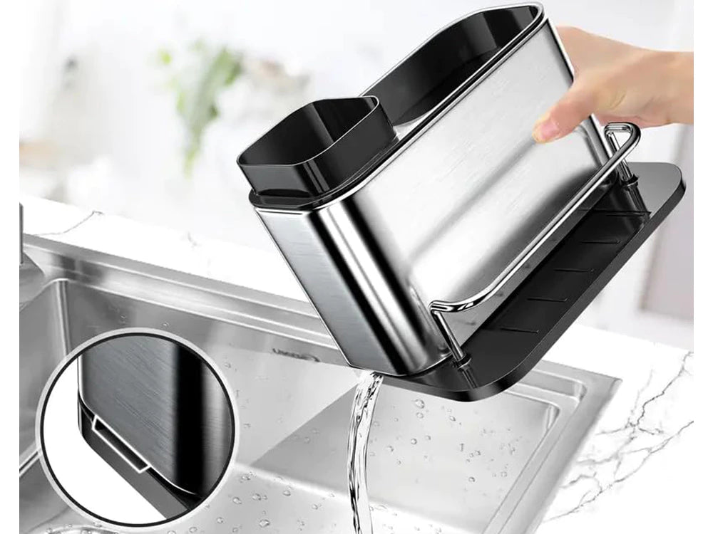 Kitchen dispenser for sink liquid soap organizer