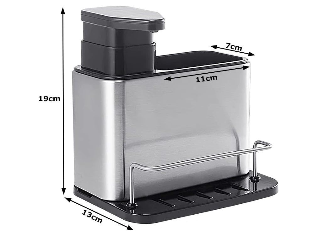 Kitchen dispenser for sink liquid soap organizer