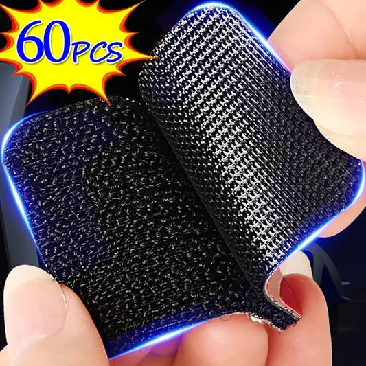 60/2pcs Carpet Fixing Stickers Double Faced High Adhesive Car Carpet Fixed Patches Home Floor Foot Mats Anti Skid Grip Tapes