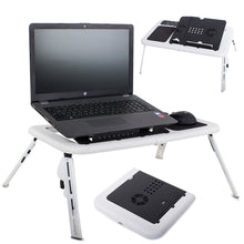 Universal laptop table, folding cooling