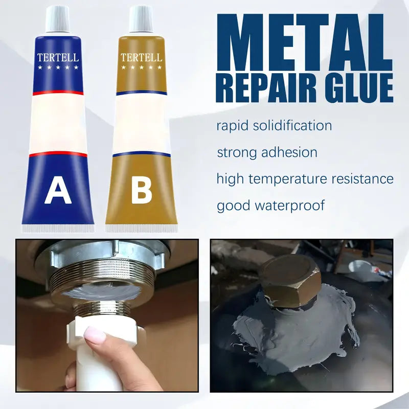 Durable Aluminum Metal Repair Epoxy Adhesive Glue, No Power Required