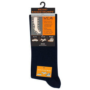 Support and travel knee-highs with compression