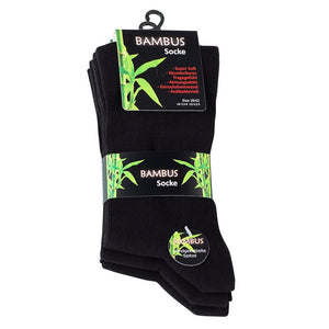 BAMBOO comfort socks in black in a pack of 3