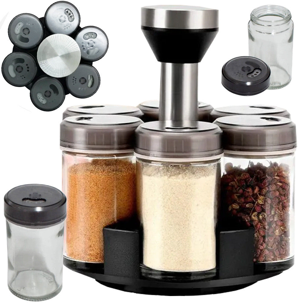 Spice organizer, glass containers, 6 pieces