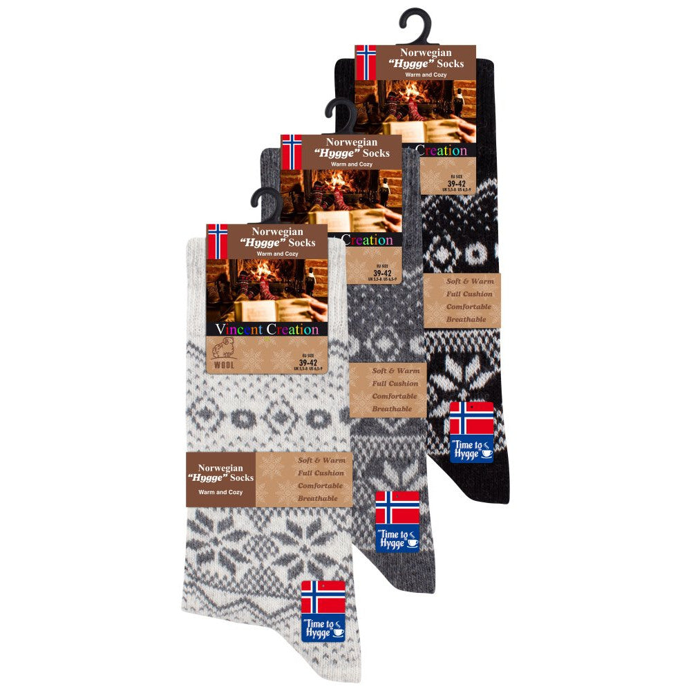 Colorful Norwegian knitted socks "HYGGE" with wool Shop kitchen home