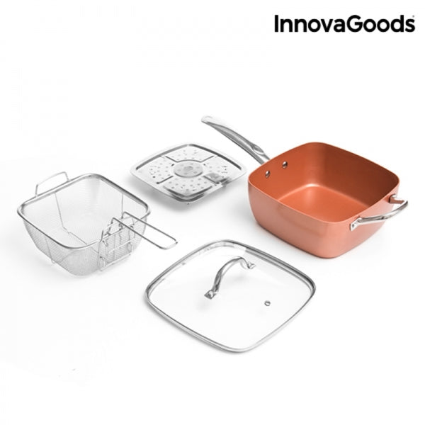 ALL-PURPOSE COPPER PAN SET 5 IN 1 COPPANS INNOVAGOODS 4 PIECES Shop kitchen home