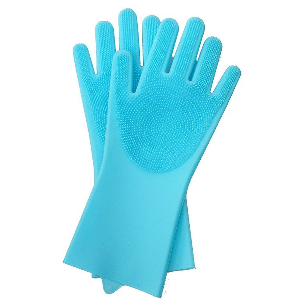 Cleaning gloves silicone with brush hair