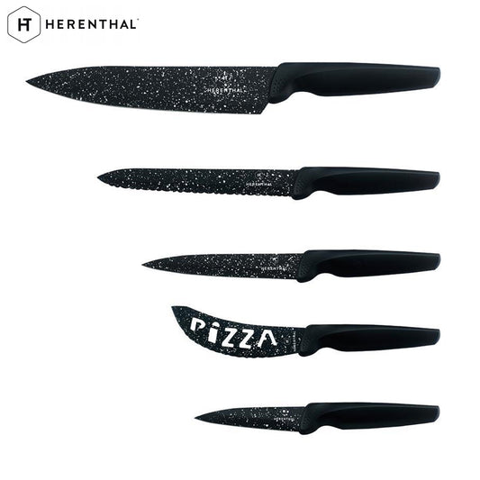 Herenthal HT-MB5N: 5 Pieces Marble Coating Knife Set Peeler gift Shop kitchen home