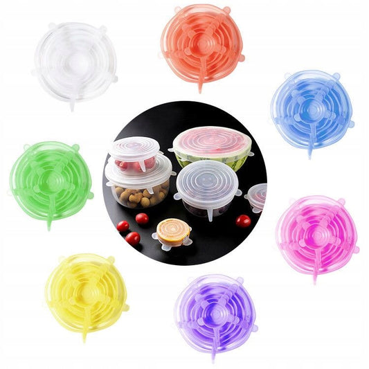 Universal Food Silicone Covers Lids 6 pcs Shop kitchen home