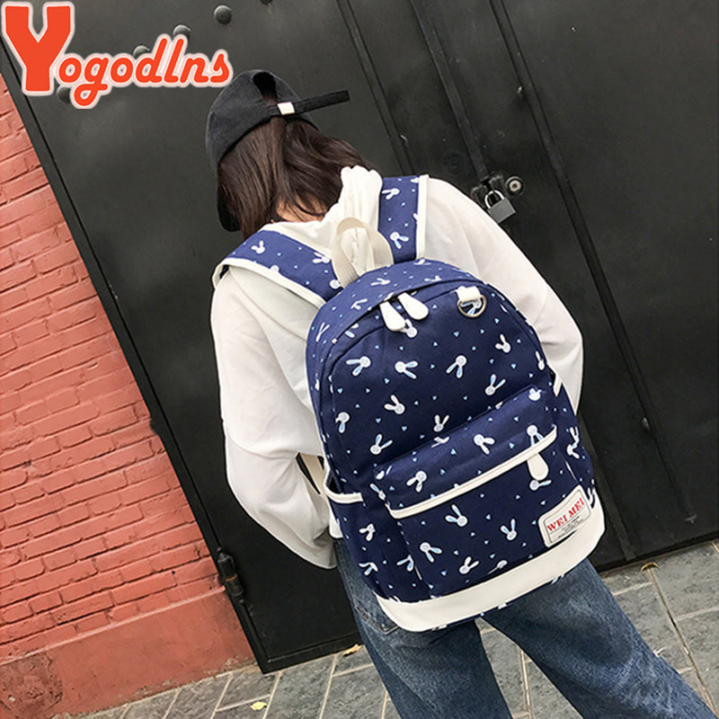 Women Rabbit Animals Travel Backpack School Shoulder Bag Shop kitchen home