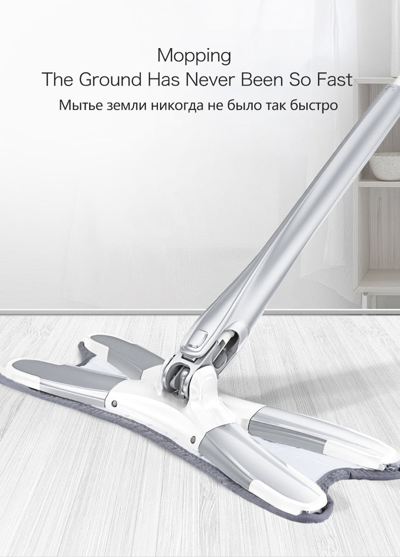 Hand-free wash flat mop Manual Extrusion Household Cleaning Tools