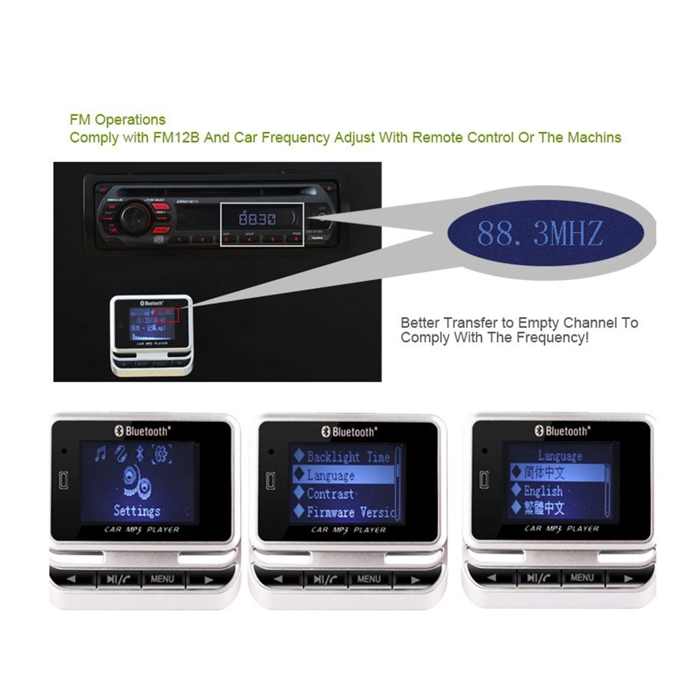 LCD Bluetooth Car MP3 Player Handsfree Wireless FM Transmitter Shop kitchen home