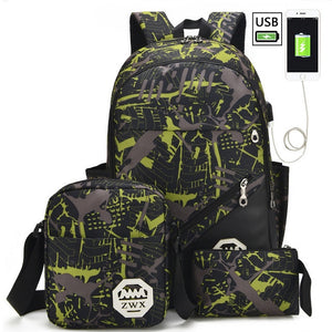 USB Male Backpacks Large Backpack for Men Shoulder Bag