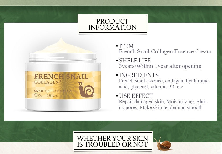Snail Face Cream Hyaluronic Acid Moisturizer Anti Wrinkle Anti Aging Nourishing