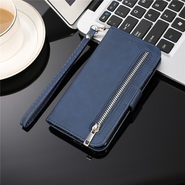 Leather Zipper Flip  Wallet Case For Samaung Galaxy S10 E S9 S8 Plus S7 Edge Note 8 9 10 Shop kitchen home