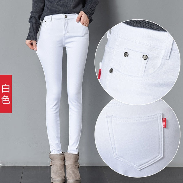 Thick Pencil Pants For Women Winter Warm Skinny