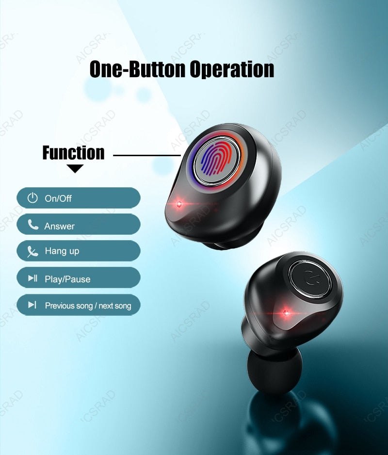 rue Wireless Earphones Bluetooth 5.0 In Ear Earbuds with Mic Charging Box Sport Headset Shop kitchen home