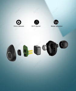 rue Wireless Earphones Bluetooth 5.0 In Ear Earbuds with Mic Charging Box Sport Headset
