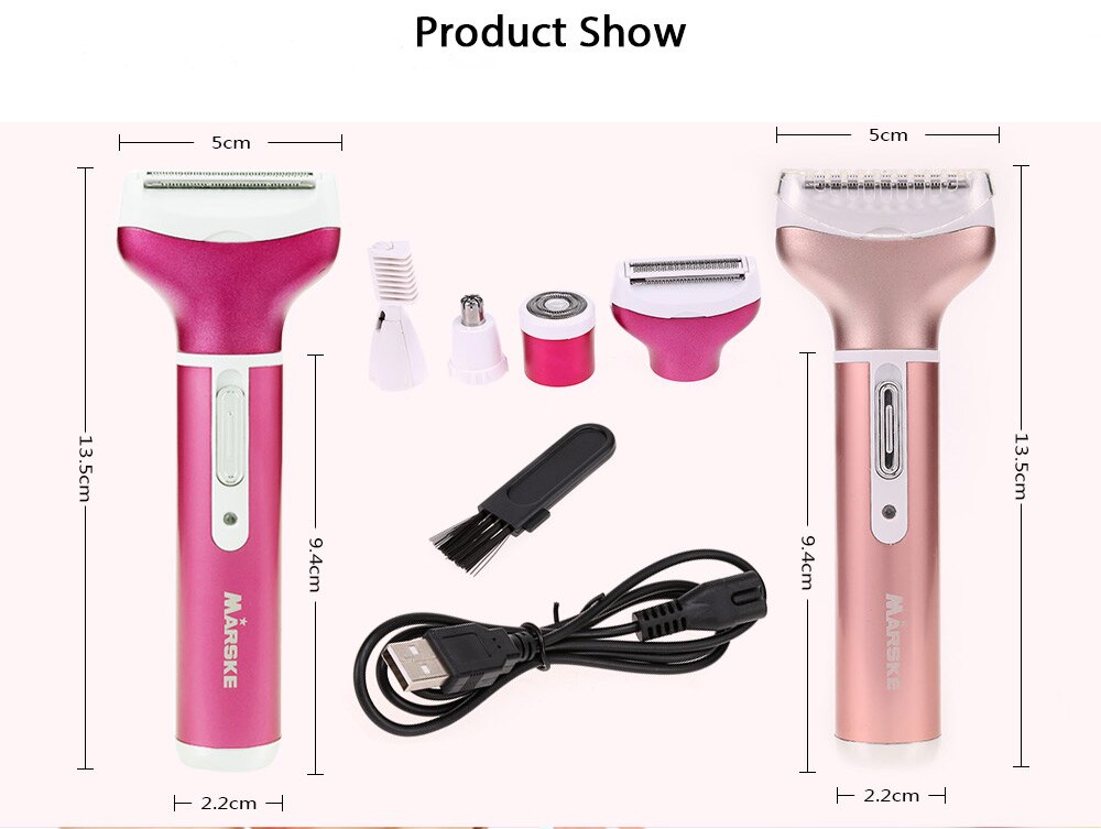 4 In 1 Rechargeable USB Epilator Hair Removal Nose Beard Shop kitchen home