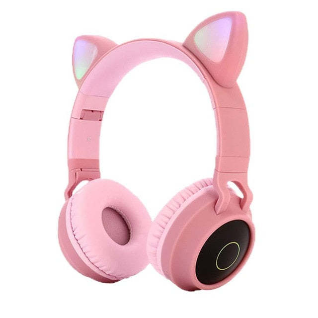 Cute Cat Earphones Bluetooth Wireless Ear Headphone Flashing Glowing Shop kitchen home