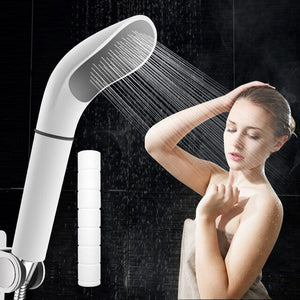 White Shower Bath Head Stream Handheld Shower Head