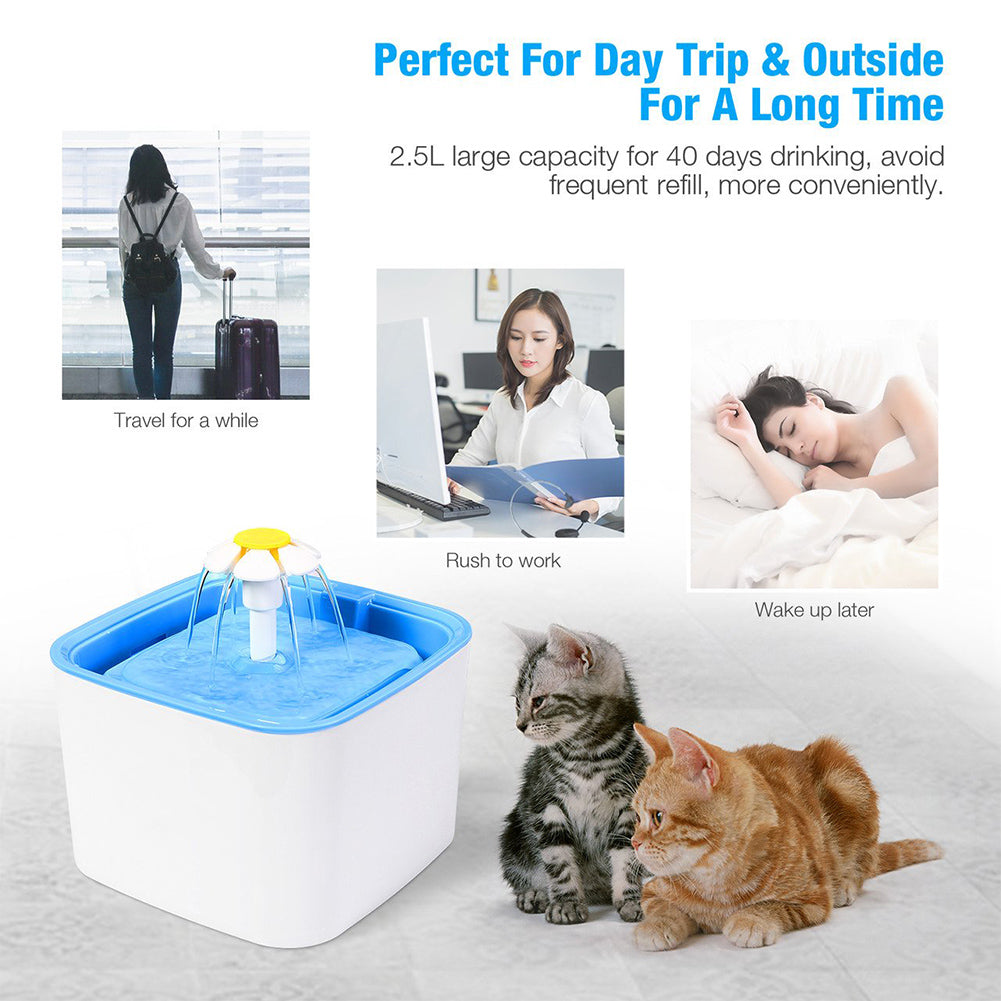 Automatic Cat Fountain Water Drinking Feeder 2.5L Auto Pet Dog Water Fountain Shop kitchen home