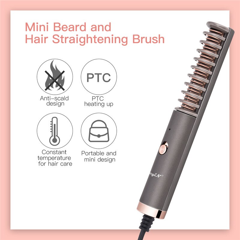 Hair Straightening Irons Beard Comb Men