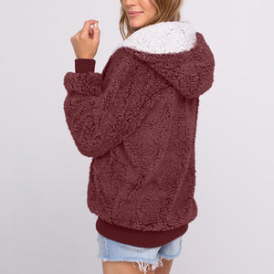 Women Hooded Cardigans Loose Knit Long Sweater Coat Autumn Winter