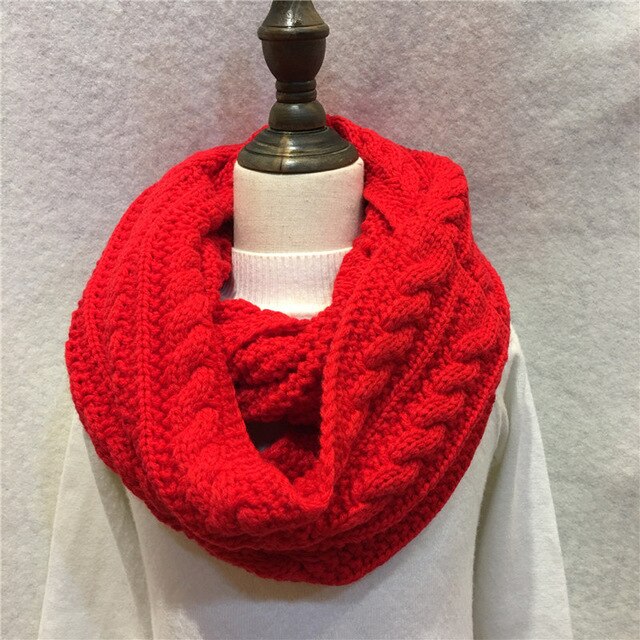 Winter Cable Knitted Infinity Scarf Unisex Lovers Couples Ring Snood Shop kitchen home