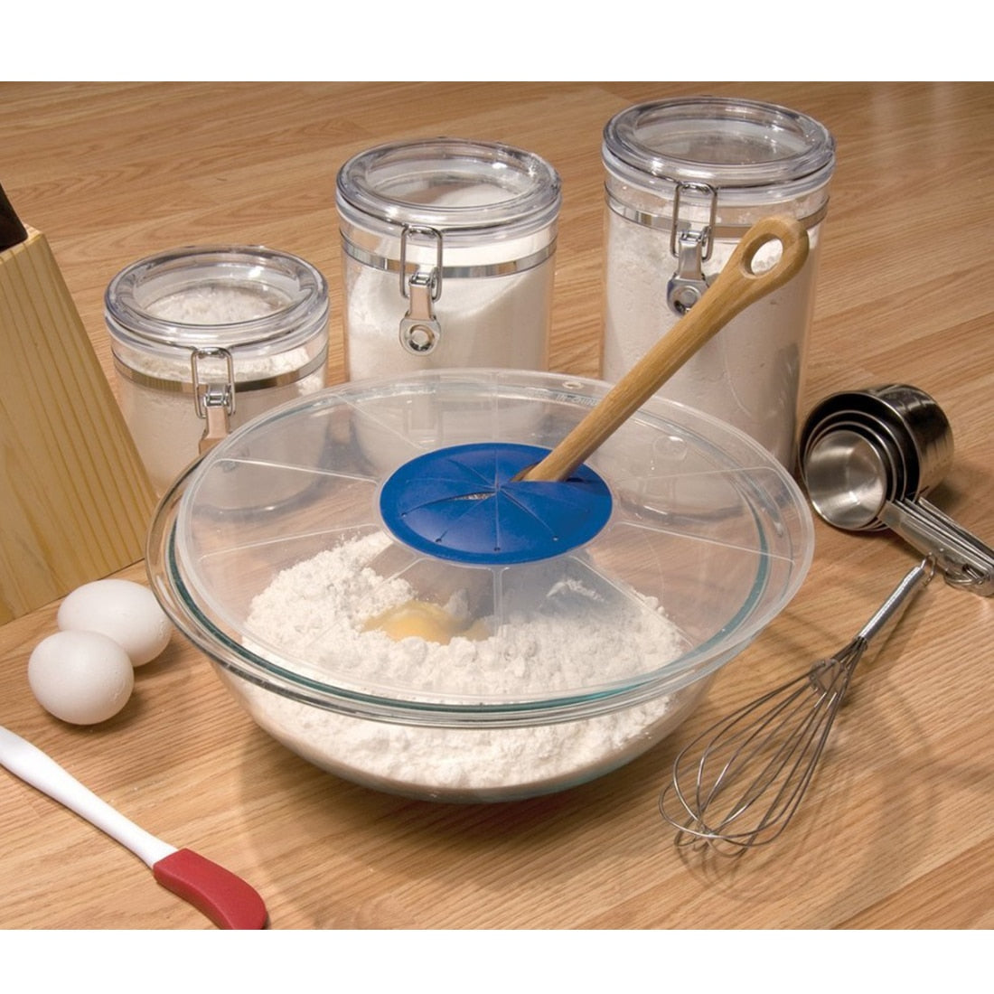 Silicone Splatter Screen Baking Mixing Bowl Guard Shop kitchen home