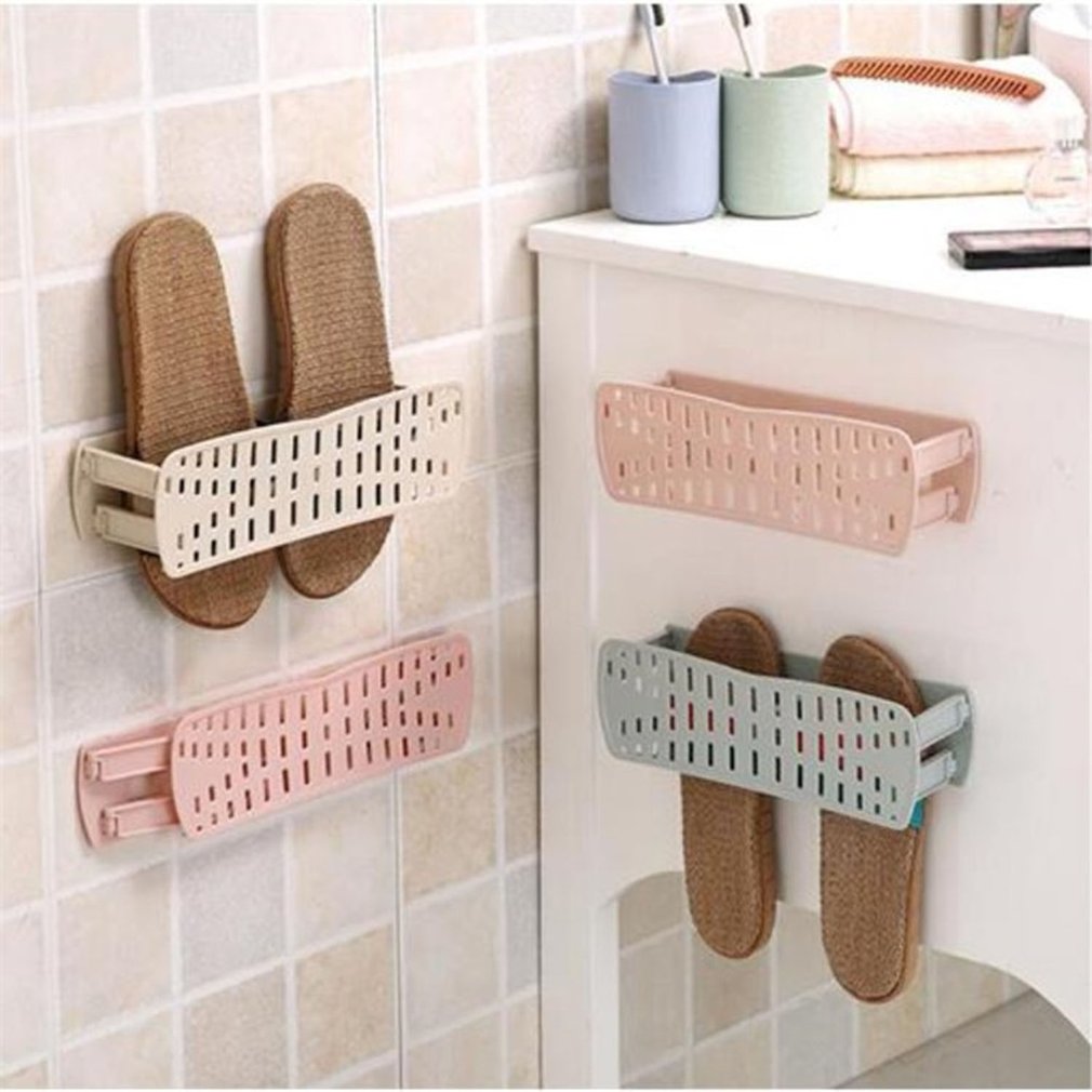 Wall Mount Self Adhesive Shoes Rack Creative Shop kitchen home