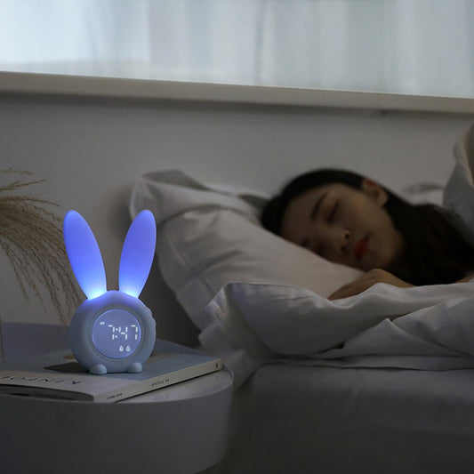 Cute Rabbit Alarm Clock Creative Led Digital Magnetism Shop kitchen home