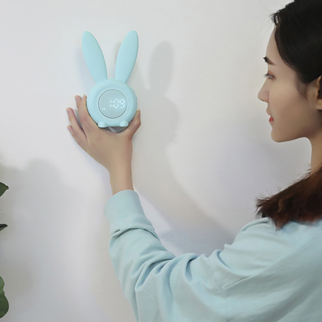 Cute Rabbit Alarm Clock Creative Led Digital Magnetism Shop kitchen home