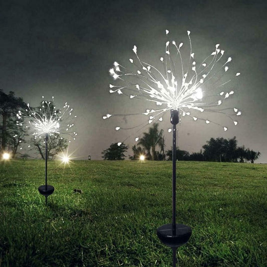 Solar Powered Outdoor Grass Globe Dandelion Fireworks Lamp Shop kitchen home