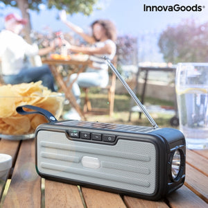 WIRELESS SPEAKER WITH SOLAR CHARGING AND LED TORCH SUNKER INNOVAGOODS